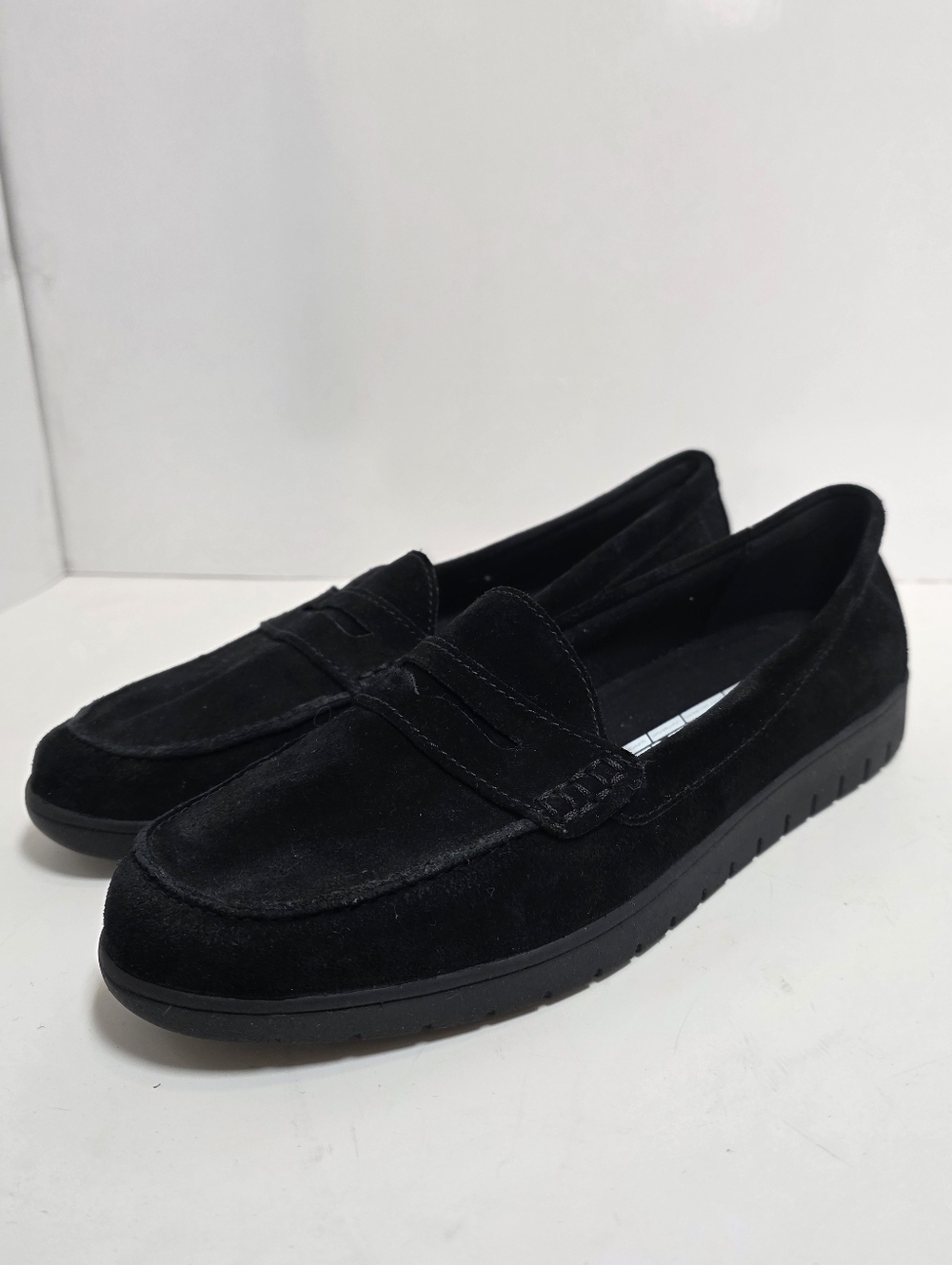 Lands End Comfort Step Black Sued Loafers